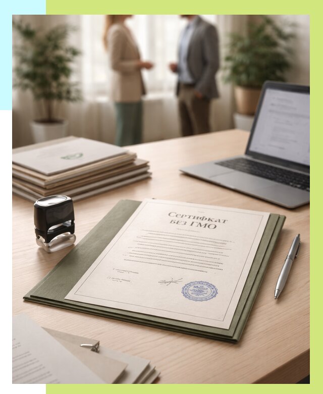 Сертификат без ГМО в Благовещенске от 7618 р. оформить срочно Алешин-Бгн